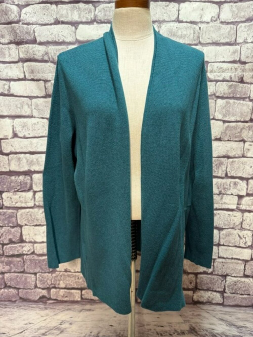 Talbots Teal No Close Long Sleeve Cardigan Sweater Size 2X
